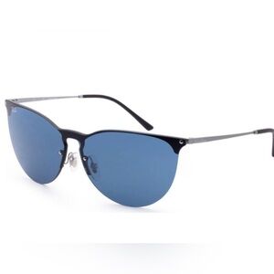 Ray Ban RB3852 Cat Eye Gunmetal Sunglasses Blue Chromance Lenses Brat unisex